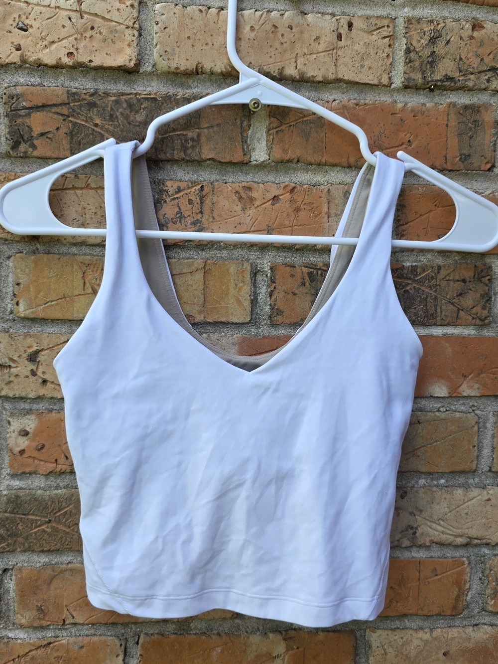 lululemon athletica White V-Neck Crop Tank